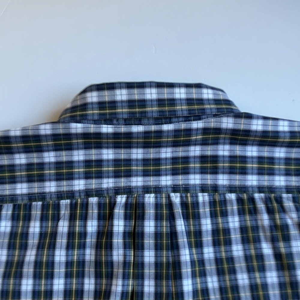 GAP very nice green checkered 100 % cotton button front shirt Sz L - Picture 9 of 11